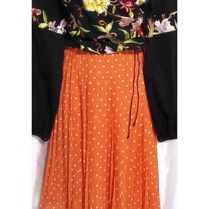 FUN happy Compañia Fantastica retro Polka Dot Skirt orange white